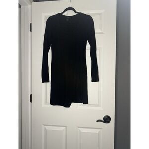 Red 23 Long Sleeve Scoop Neck Mini Dress Small Black Overlap In Front